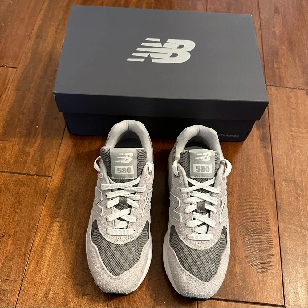 New Balance Gray 580 Mesh Suede Sneakers Sz 6 - Picture 8 of 16